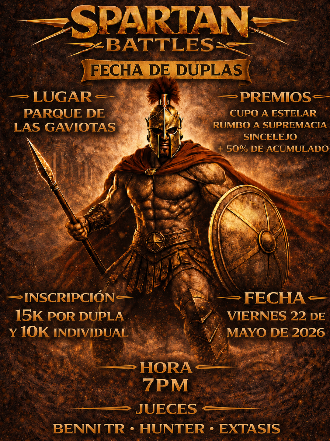 Spartan Battles realizará fecha de duplas este 22 de mayo en Cartagena.